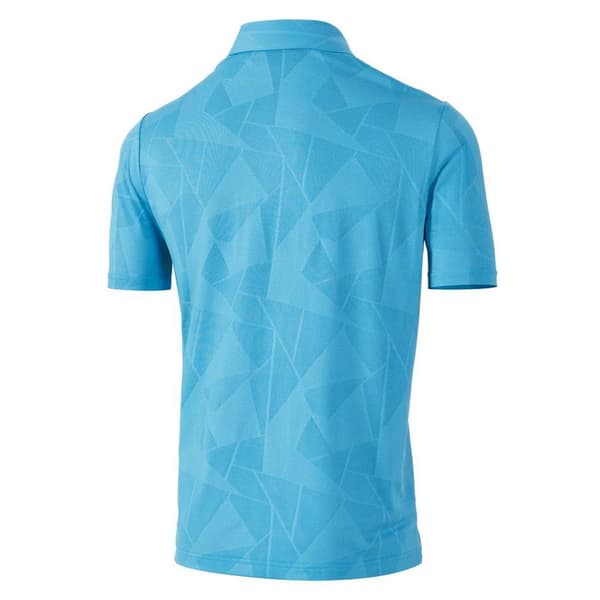 Island Green Mens Jacquard UV Protection Golf Polo Shirt