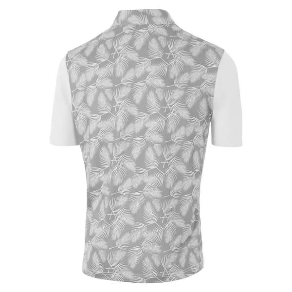 Island Green Mens Golf Tropical Leaves Polo Shirt