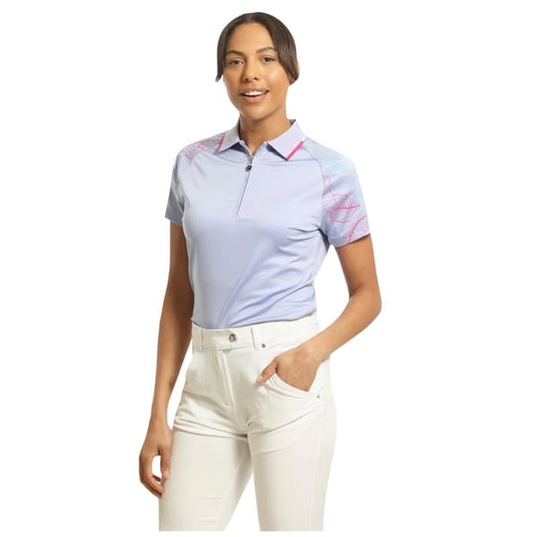 Island Green Womens/Ladies Leaf Print Raglan Golf Polo Shirt
