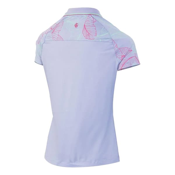 Island Green Womens/Ladies Leaf Print Raglan Golf Polo Shirt