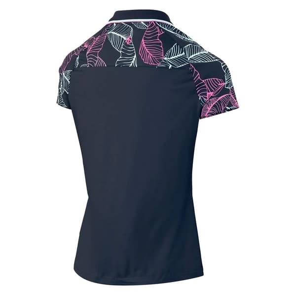 Island Green Womens/Ladies Leaf Print Raglan Golf Polo Shirt
