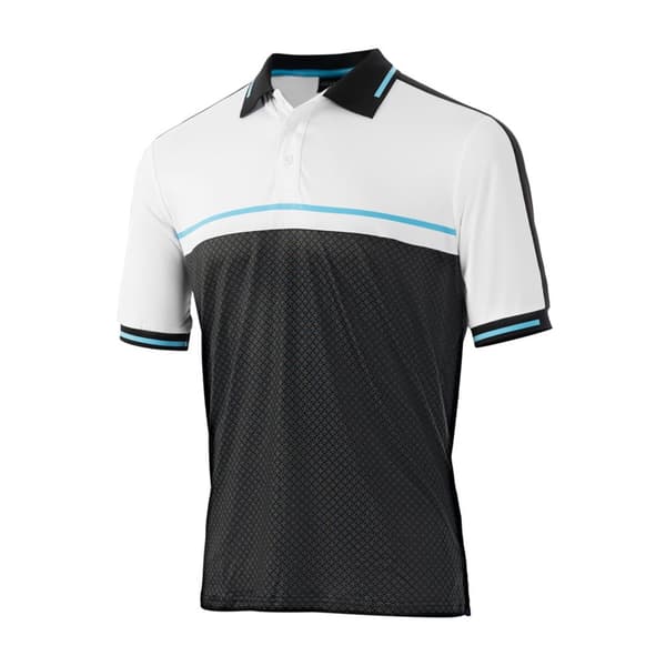 Island Green Mens Geometric UV Protection Golf Polo Shirt