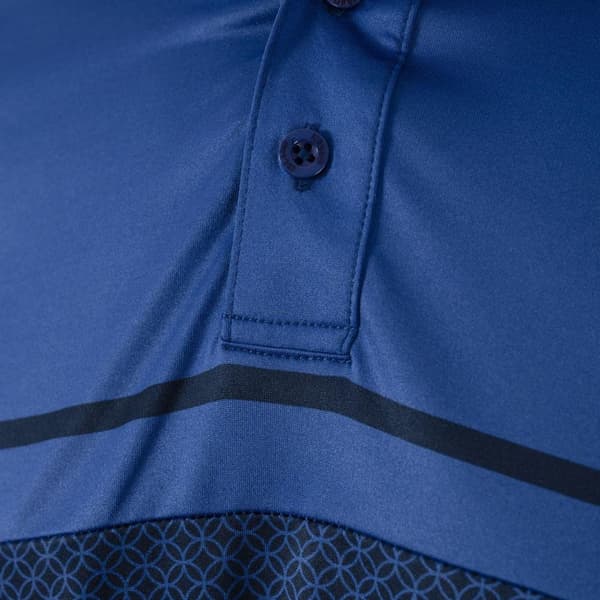 Island Green Mens Geometric UV Protection Golf Polo Shirt