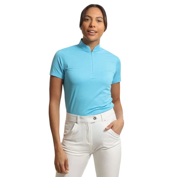 Island Green Womens/Ladies Mandarin Collar Polo Shirt