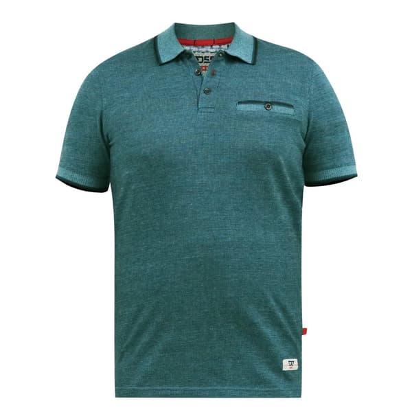 Duke Mens D555 Troy 2 Textured Kingsize Tall Polo Shirt Teal XL
