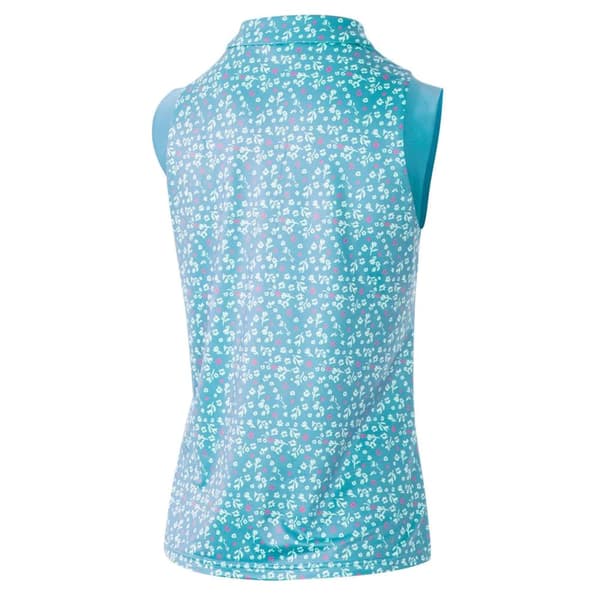 Island Green Womens/Ladies Floral Sleeveless Golf Polo Shirt