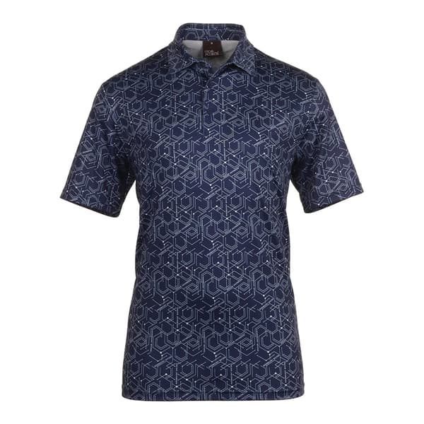 Oscar Jacobson Mens Hollow Polo Shirt Navy L