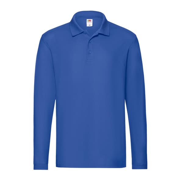 Fruit of the Loom Polo shirt med lång ärm för män Premium