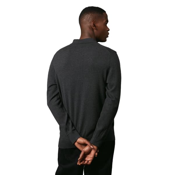 Maine Mens Premium Cotton Knitted Long-Sleeved Polo Shirt