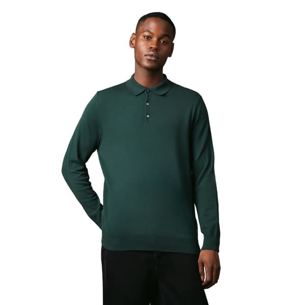 Maine Mens Premium Cotton Knitted Long-Sleeved Polo Shirt
