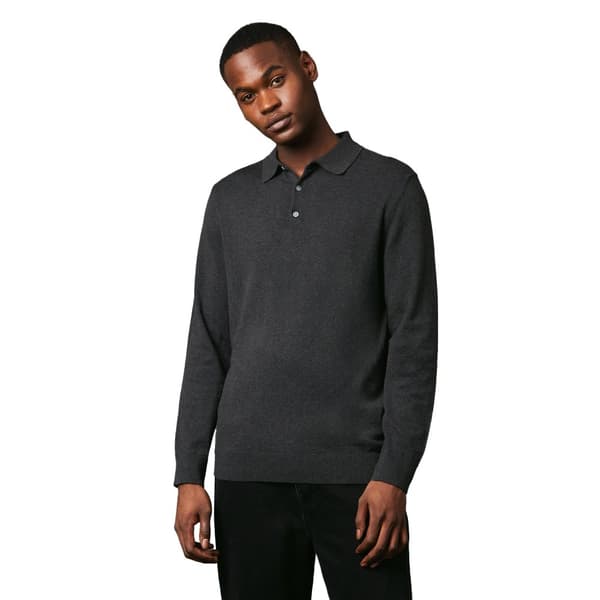 Maine Mens Premium Cotton Knitted Long-Sleeved Polo Shirt