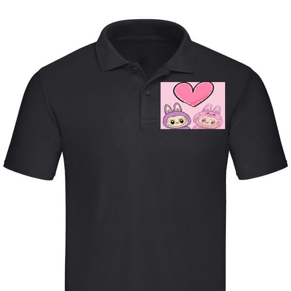 Klassisk Piké | Pikétröja för Vuxna Labubu Pink Monster