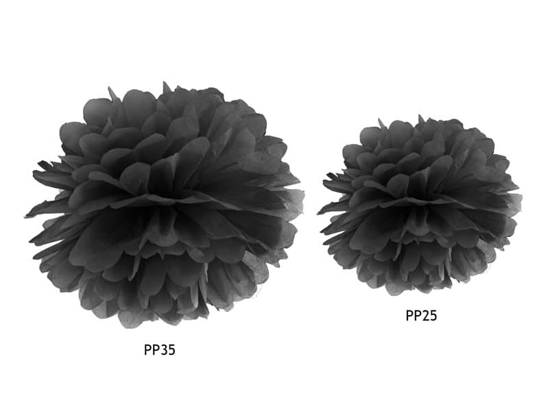Pom poms Svart, 25 cm.