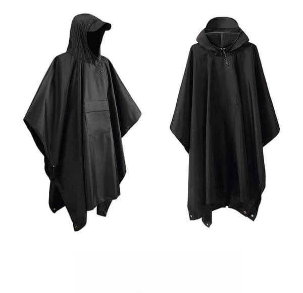 INF Multifunktionel regnponcho / vandtæt presenning / måtte Sort