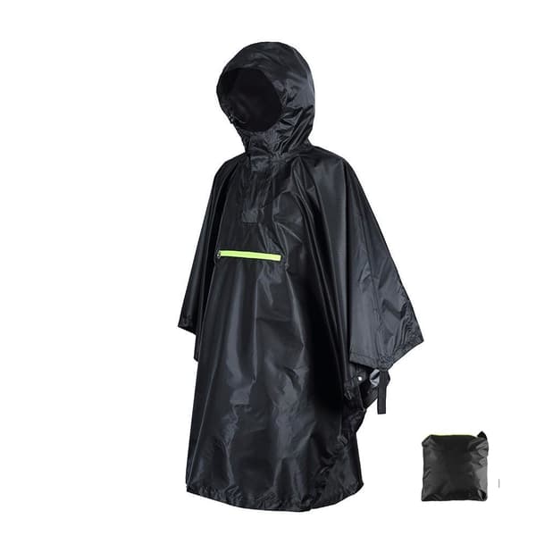 INF Vattentät regnponcho - Svart polyester PU