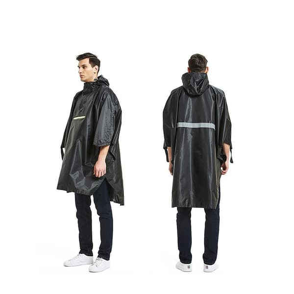 INF Vattentät regnponcho - Svart polyester PU