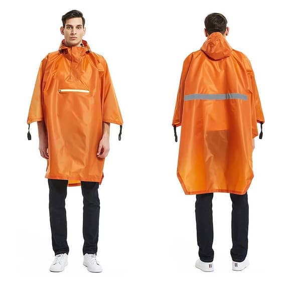 INF Vattentät regnponcho - Svart polyester PU