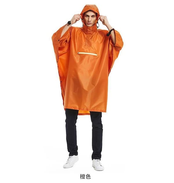 INF Vattentät regnponcho - Svart polyester PU