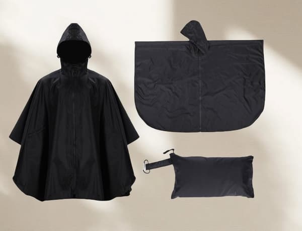INF Vanntett turponcho med hette, lett regnfrakk for utendørs camping
