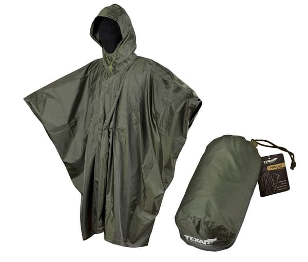 Rip-Stop olivengrøn Texar poncho regnfrakke