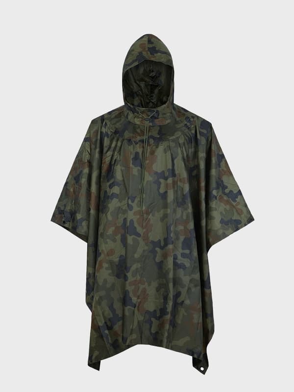 RipStop WZ93 Dominator PL regnfrakke poncho med skov