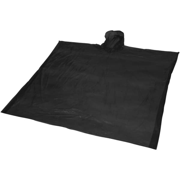 Bullet Ziva vuxna Unisex engångs regnponcho med påse Solid Black 90 x 120cm