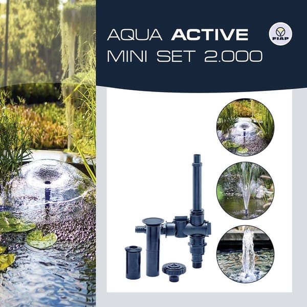 FIAP 2716 Aqua Active Mini Set 2000 Springbrunnspump, Vattenspelpump 2000 l/h