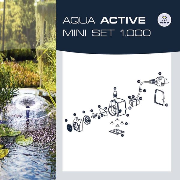 FIAP 2715 Aqua Active Mini Set 1000 Springbrunnspump, Vattenspelpump 1000 l/h