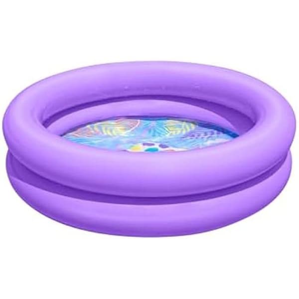 Rund uppblåsbar babypool med 2 ringar 61 x 15 cm, 2 matchande färger
