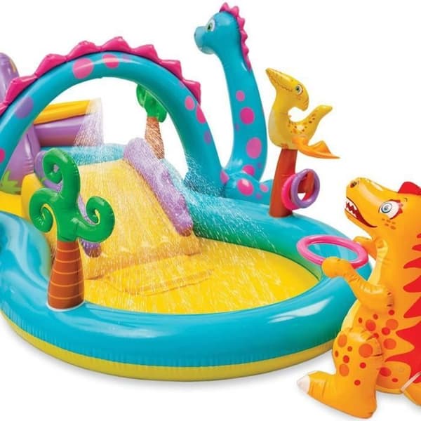 Intex Dinoland Uppblåsbar Pool Lekplats Trädgård Pool 90805
