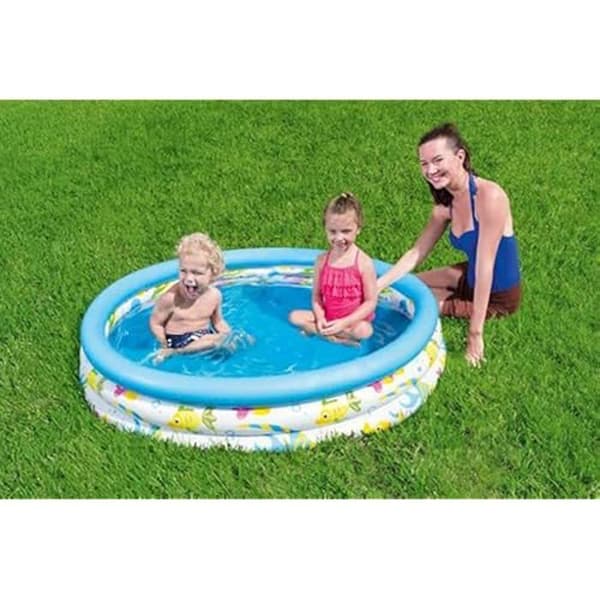 Uppblåsbar plaskpool - BESTWAY - Reef Crew™ - 1,22 m x 25 cm - Färgglad design - Stabil struktur