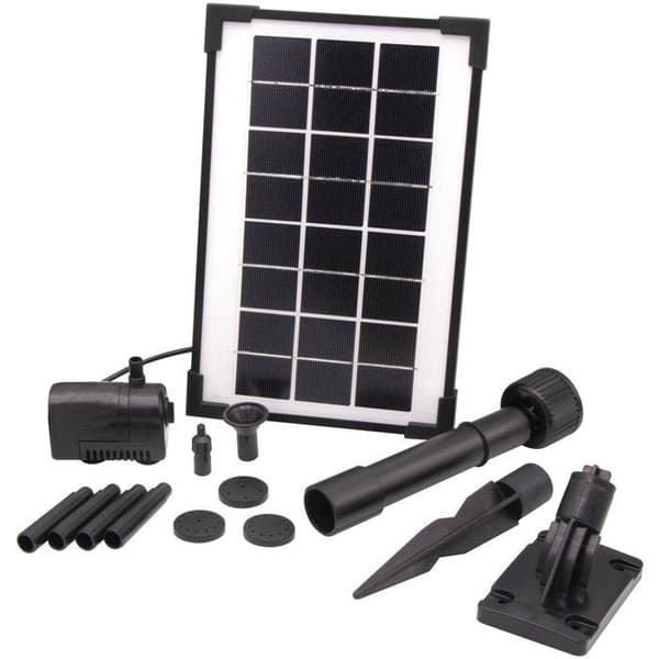 Fontänpump - UBBINK - SolarMax 250 - Flödeshastighet 200 l/h - 6V 160mA solpanel - Vulkanstrålar och klocka