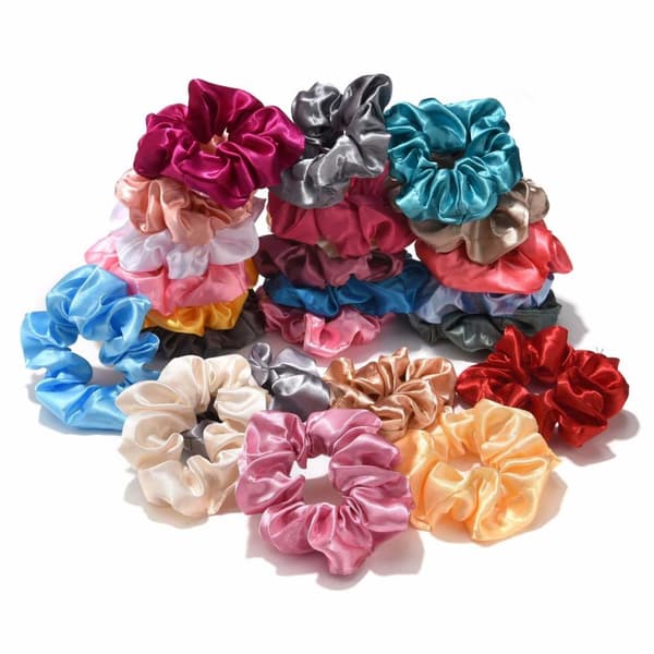 40-pack scrunchies hårknapper satin forskellige farver