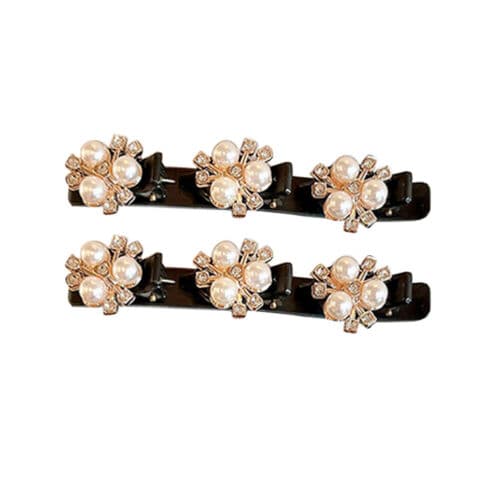 INF Flätade Hårklämmor, 2-pack Flerfärgad