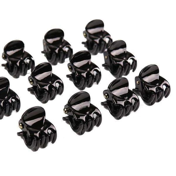 12 kpl Pienet mustat hiusklipsit 15x10mm -