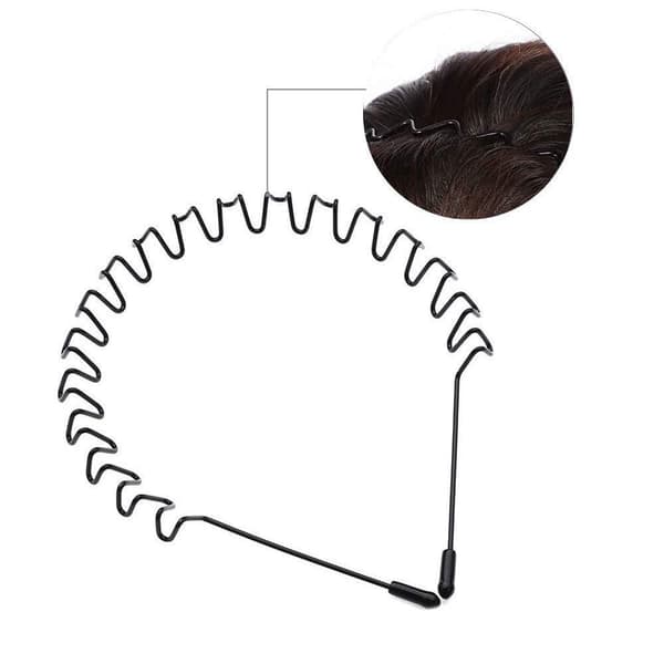 INF 6-pack vågformade metalldiadem, metallpannband Svart