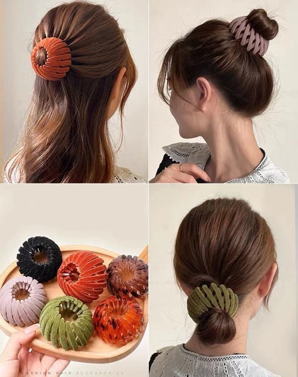 INF Kvinder Fuglerede Hair Bun Klo Clips