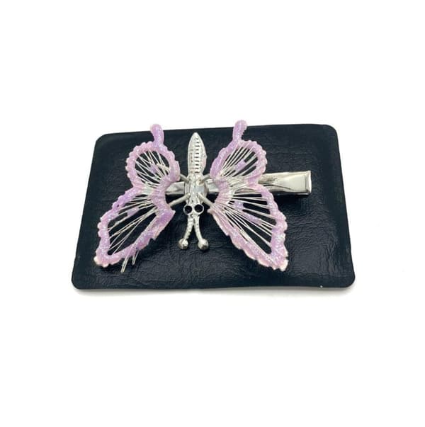 Hair clip butterfly purple glittery left