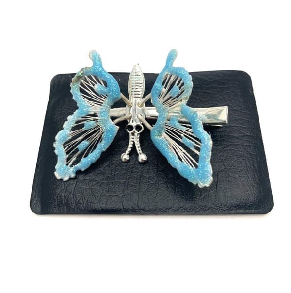 Hair clip butterfly blue glittery left Klämma på vänster sida