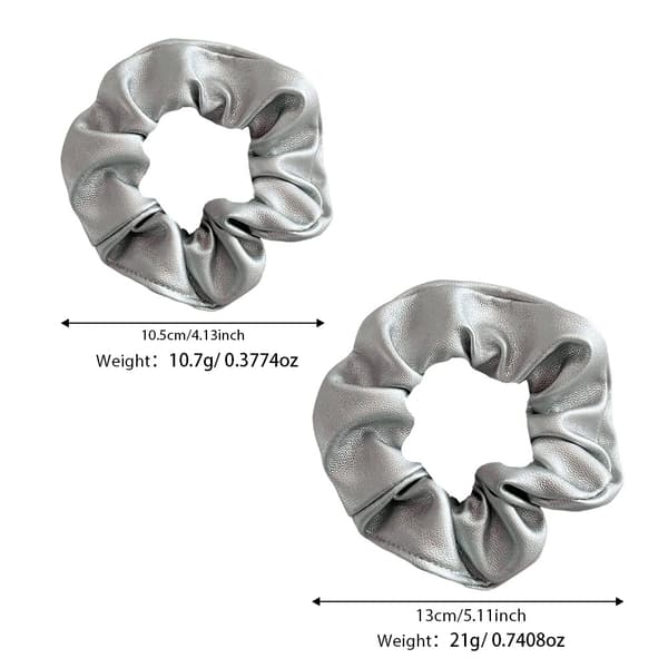 INF Sølv laser holografisk scrunchie sæt (stort og lille)