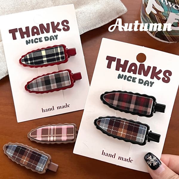 INF Vintage plaid hårspænde