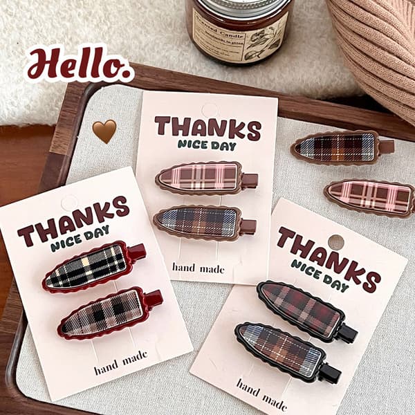 INF Vintage plaid hårspænde