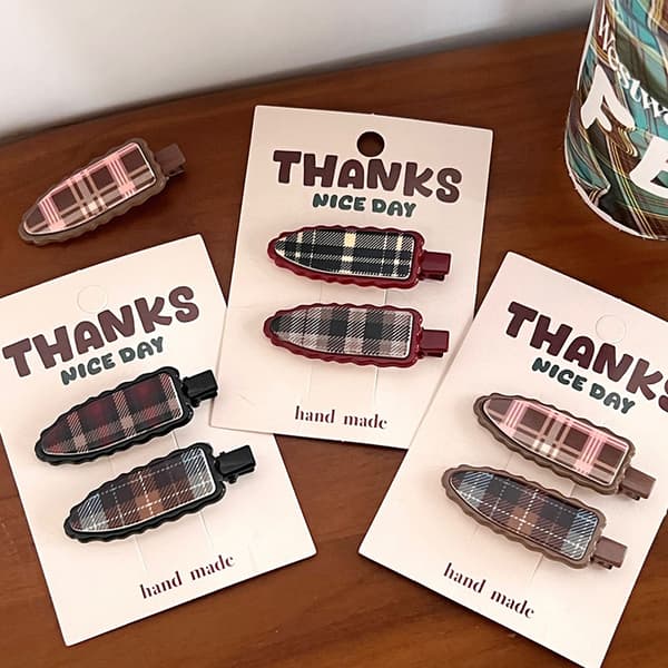 INF Vintage plaid hårspænde