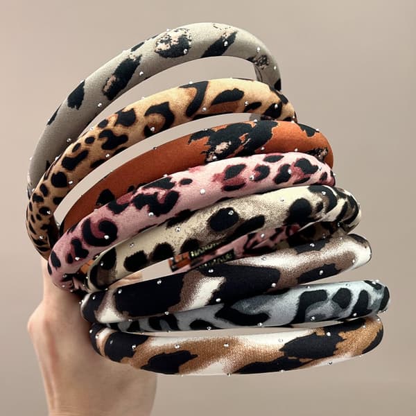 INF 10-delt Rhinestone Leopard Print hovedbøjlesæt