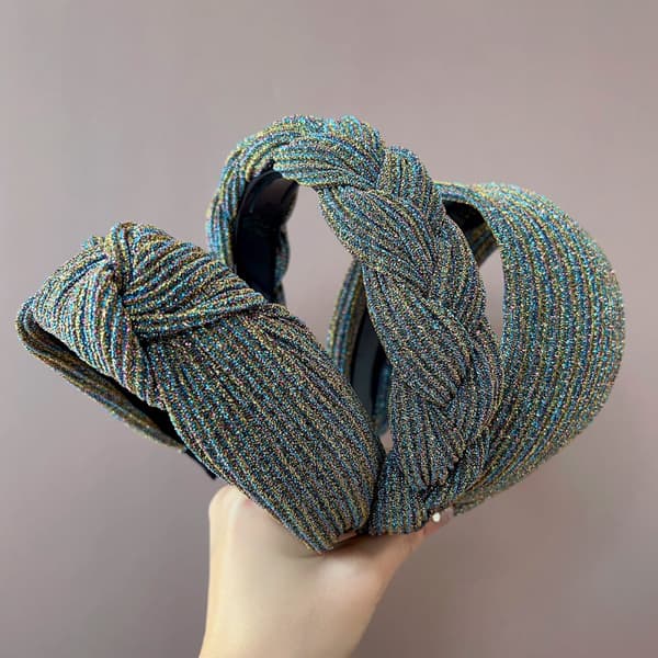INF 4-delt grønt glitter pannebåndsett