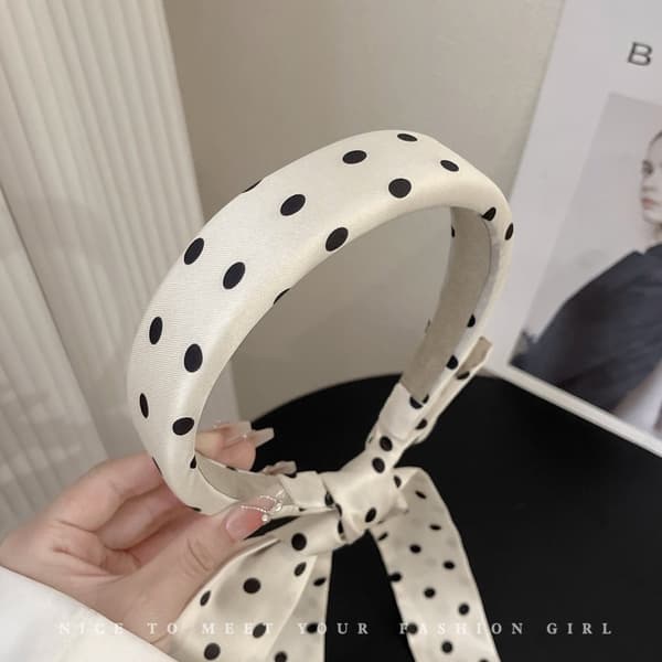 INF Polka Dot Bowknot Pannband för kvinnor, håraccessoarer