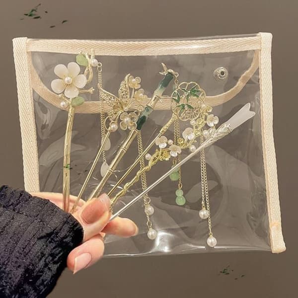 INF Elegant Magnolia Hairpin Tone Alloy Hair Stick för kvinnor 8