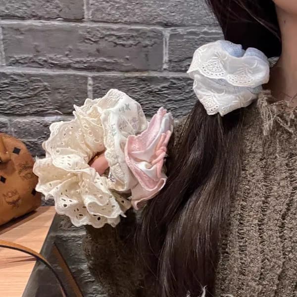INF Lace Trim Scrunchie