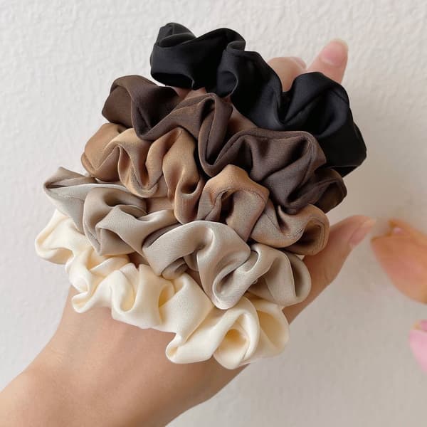 INF Chic Scrunchie Sæt: 5-Pak Mælkete Farver