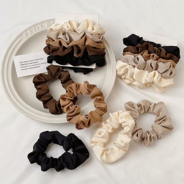 INF Snyggt Scrunchie-set: 5 delar i mjölkiga toner